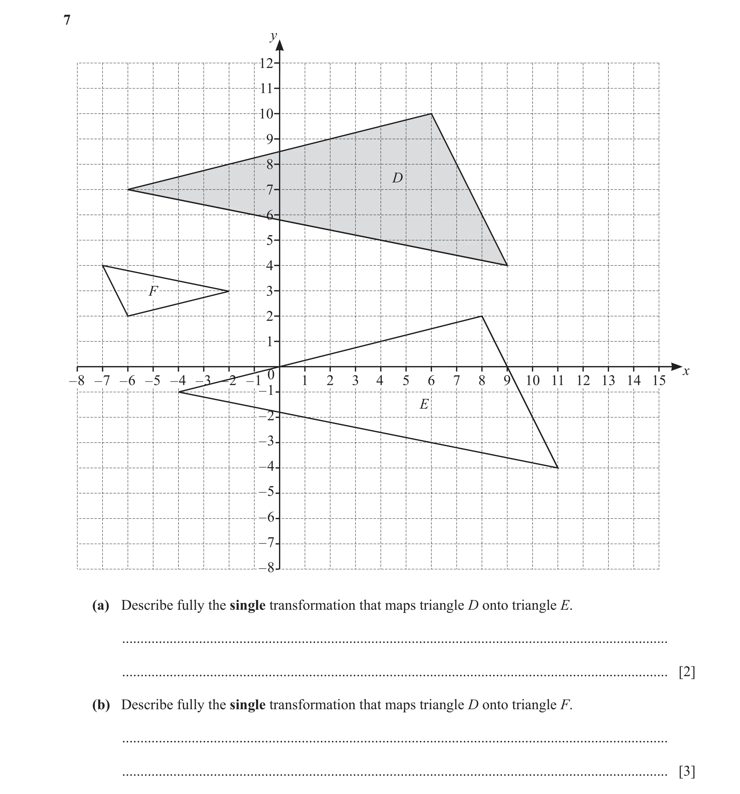Question 40: y 12 11 10 9 8 D 7 6 5 4 F 3 2 1 x 0 – 8 – 7 – 6 – 5 – 4 – 3 – 2 – 1 1 2 3 4 5 6 7 8 9 10 11 12 13 14 15 – 1 E – 2 – 3 – 4 – 5 – 6 – 7 – 8 …