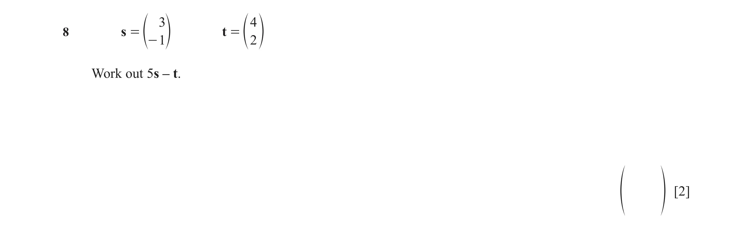 Question 44: 4 8 s = t = f- 1p f 2 p Work out 5s – t. [2] f p