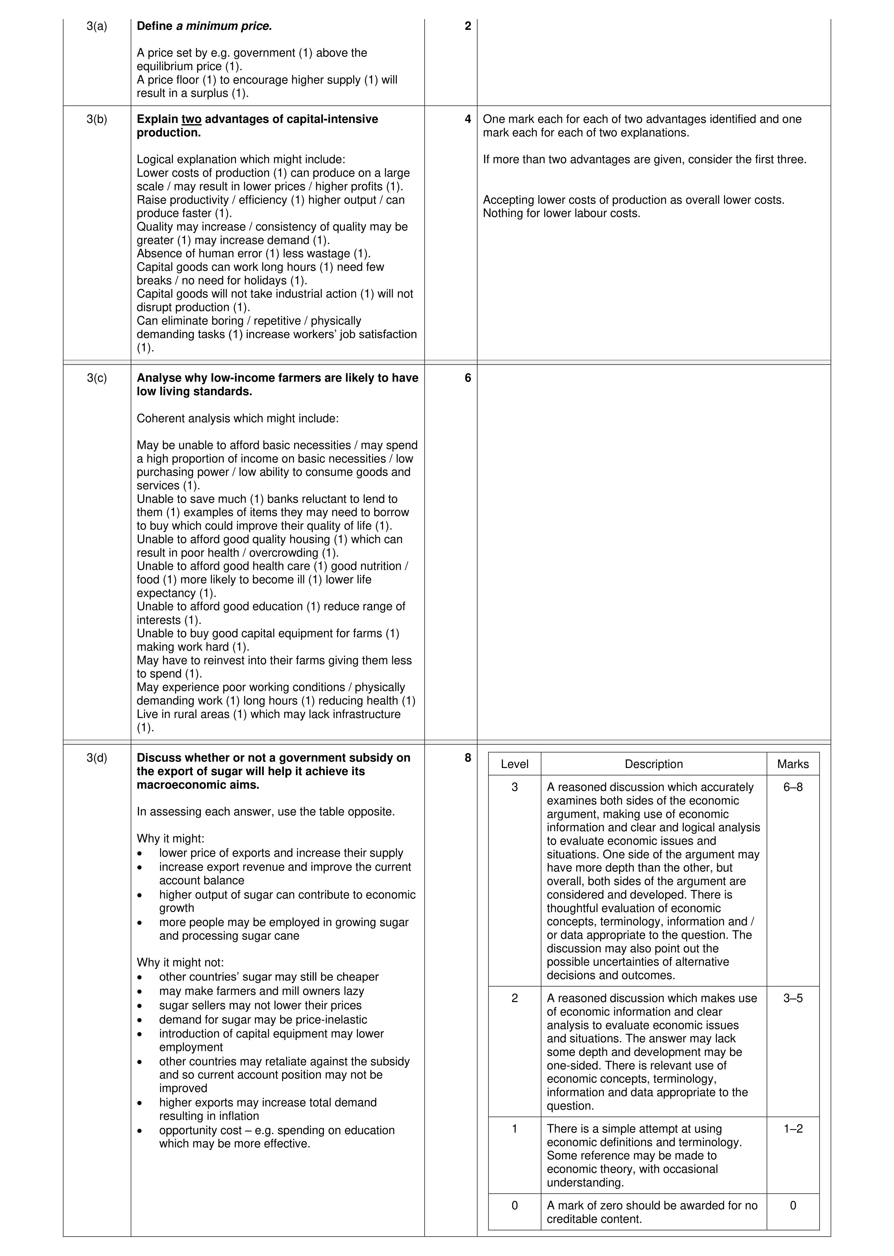 Mark scheme for question 39