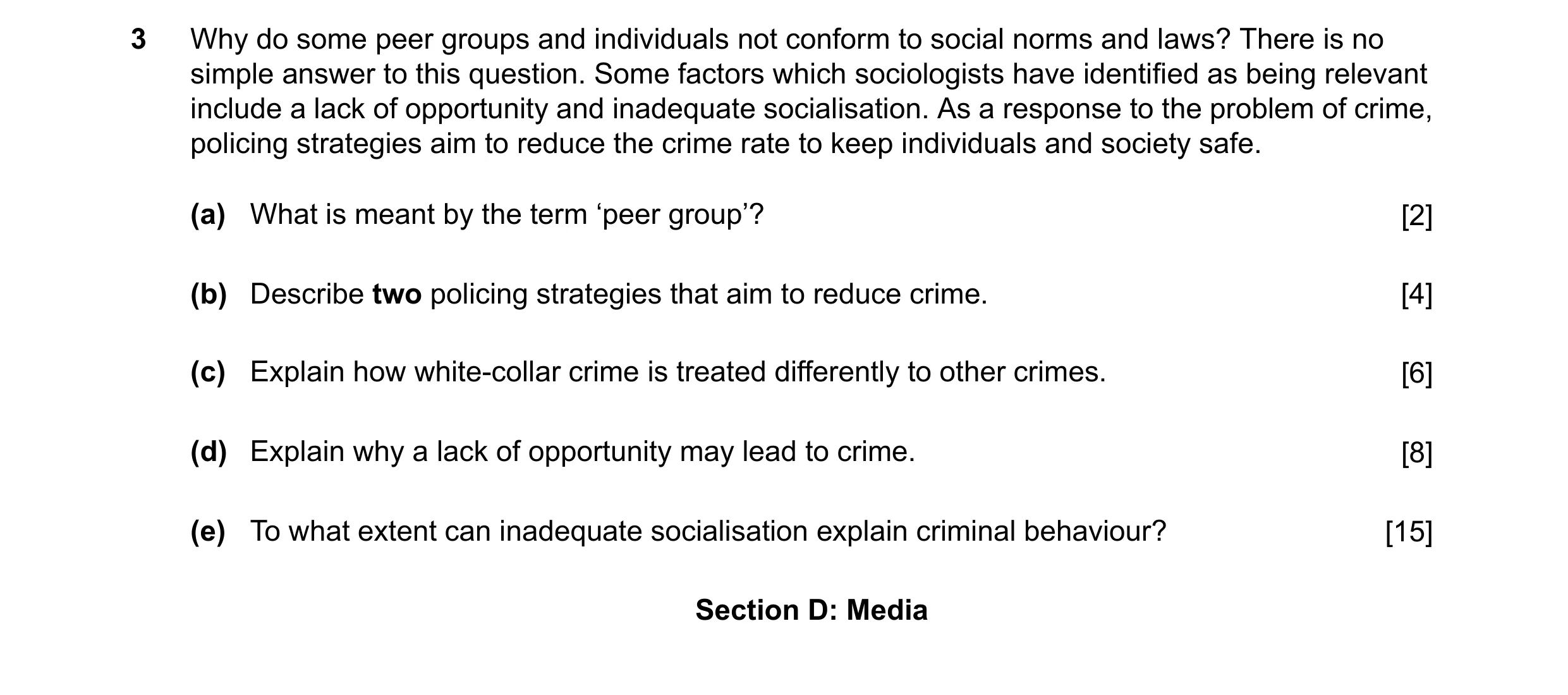 Question 45: Why do some peer groups and individuals not conform to social norms and laws? There is no simple answer to this question. Some factors whic…