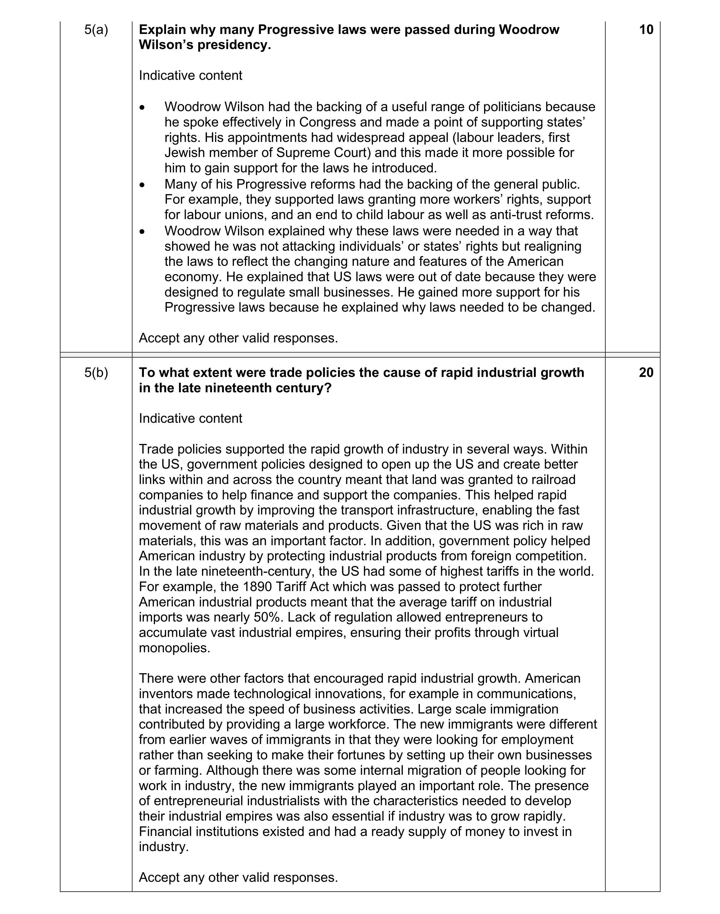 Mark scheme for question 33