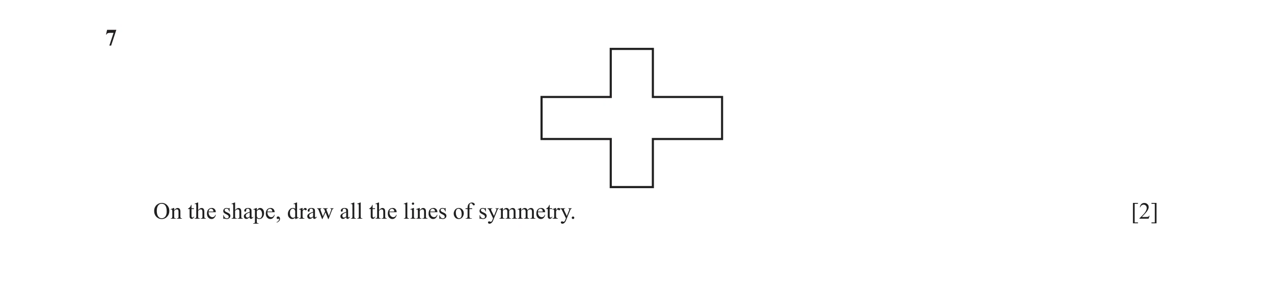 Question 35: On the shape, draw all the lines of symmetry. [2]