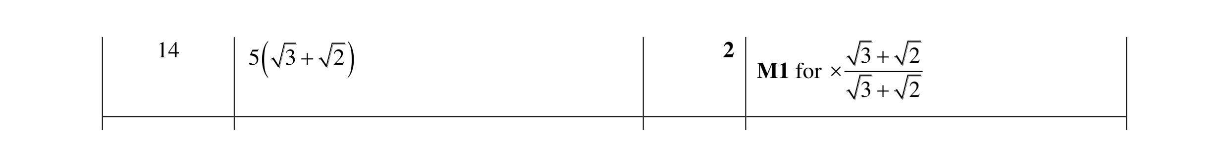 Mark scheme for question 26