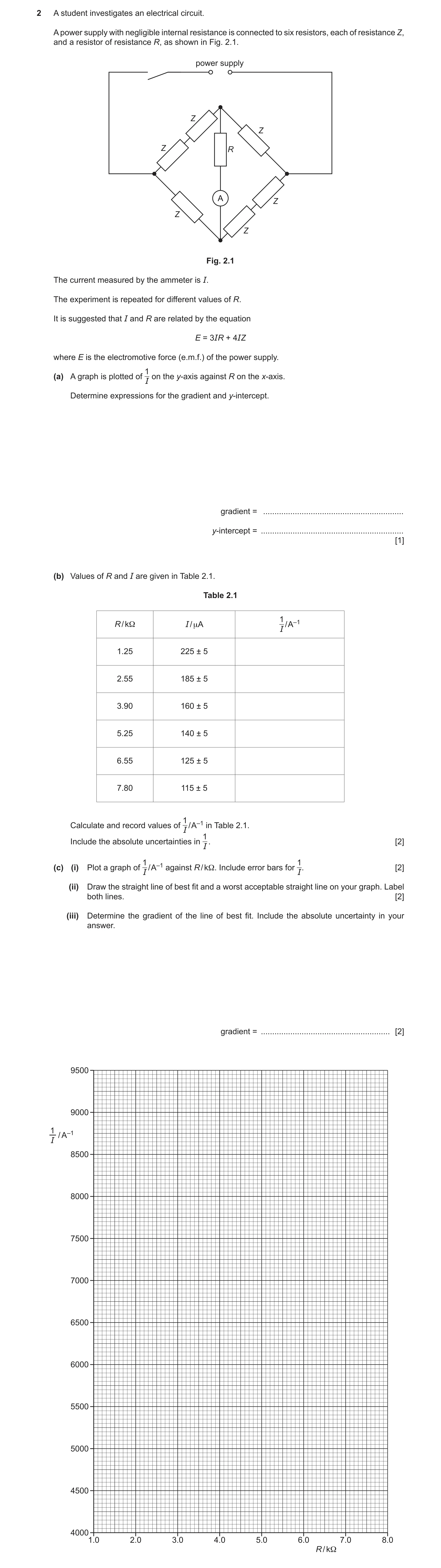 Question 72: A student investigates an electrical circuit. A power supply with negligible internal resistance is connected to six resistors, each of res…