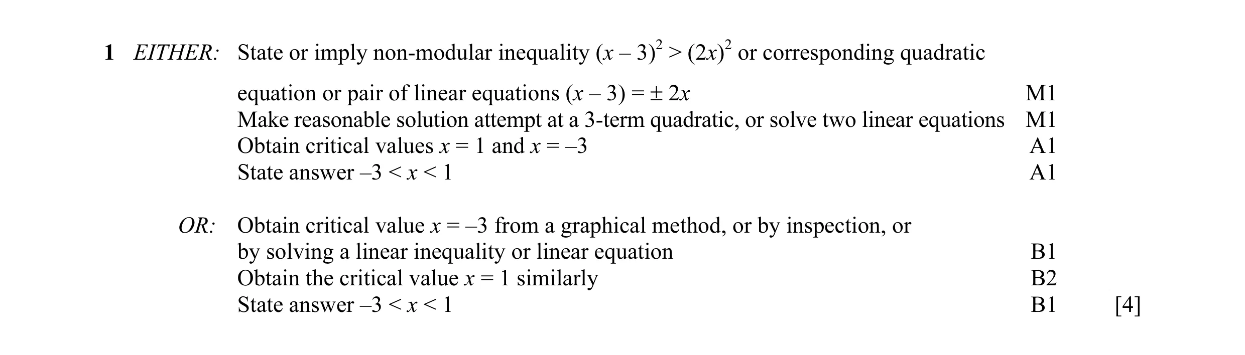 Mark scheme for question 6