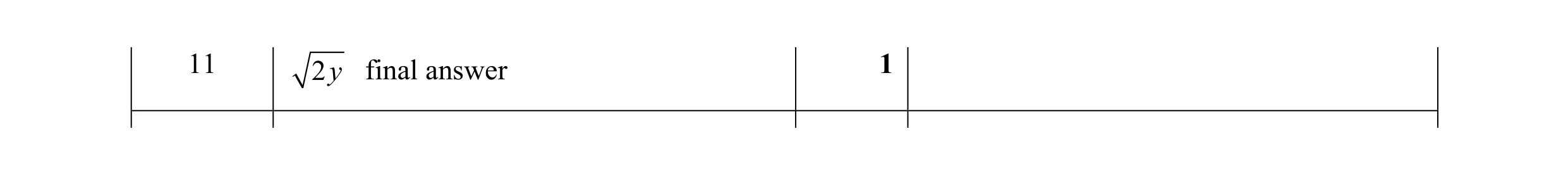 Mark scheme for question 7