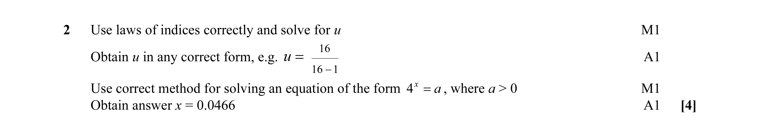 Mark scheme for question 24
