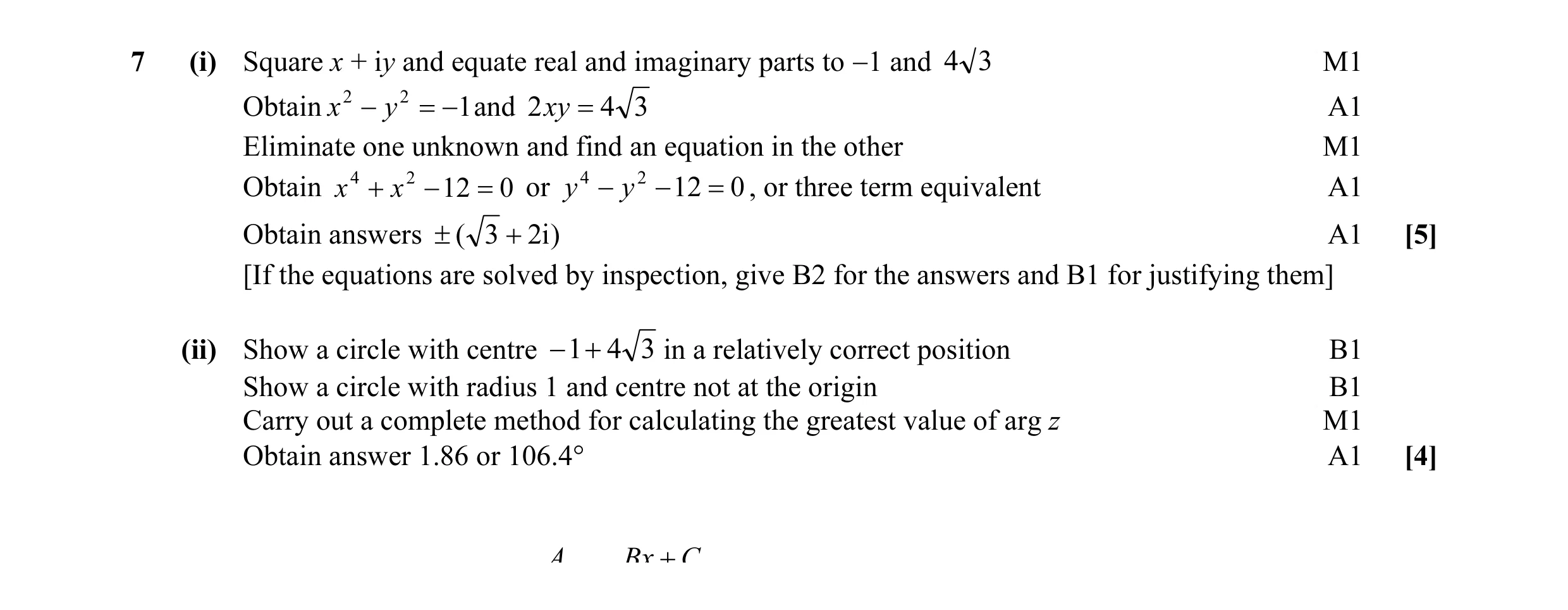 Mark scheme for question 35