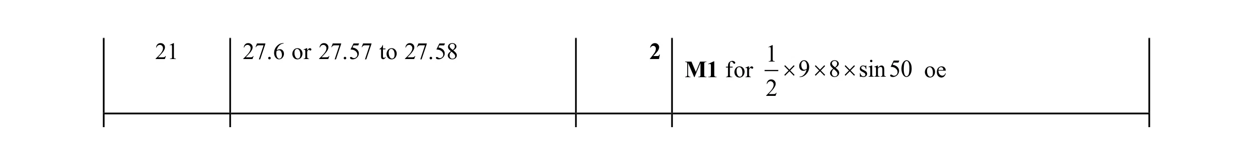 Mark scheme for question 13
