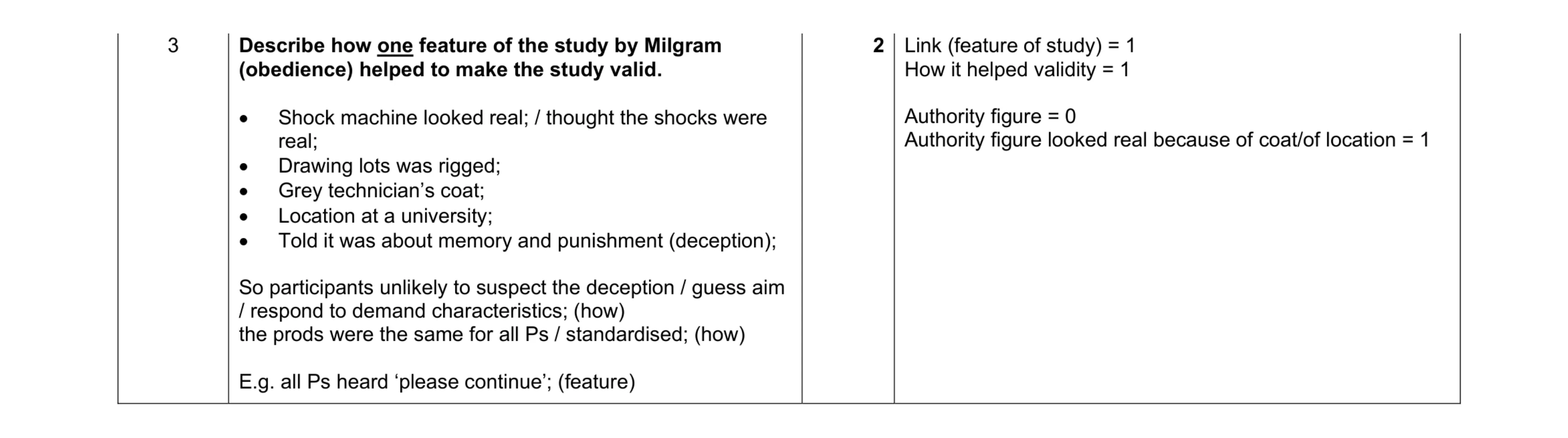 Mark scheme for question 407