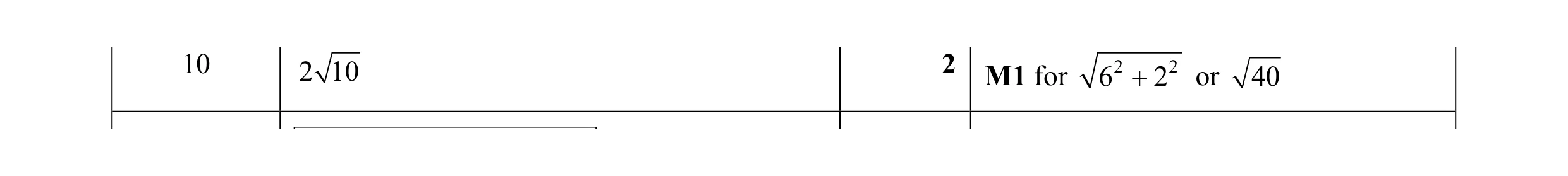 Mark scheme for question 7