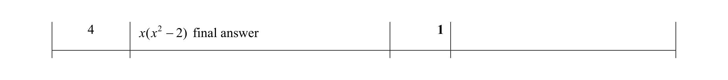 Mark scheme for question 42
