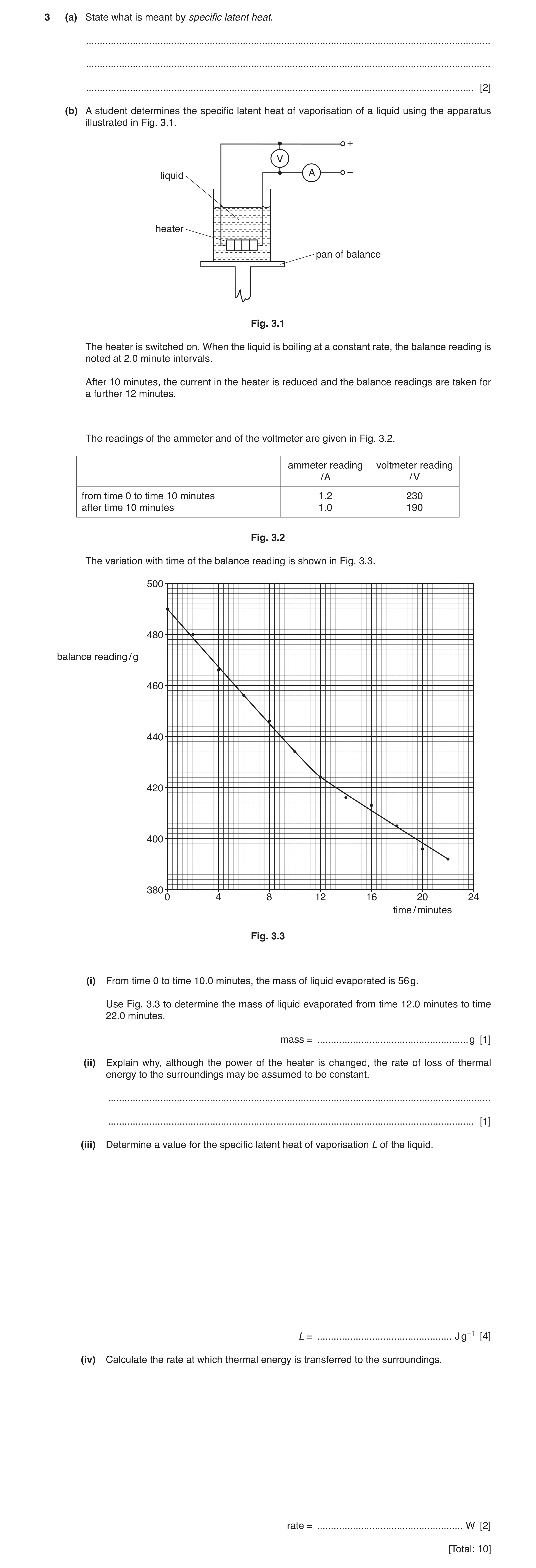 Question 6: (a) State what is meant by specific latent heat. ..........................................................................................…