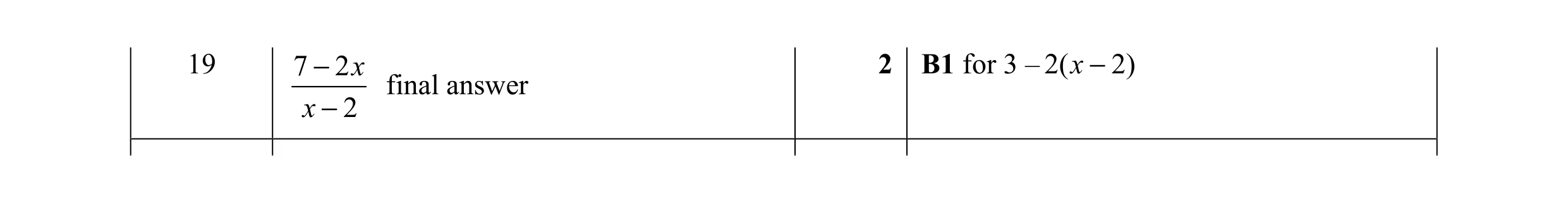 Mark scheme for question 13