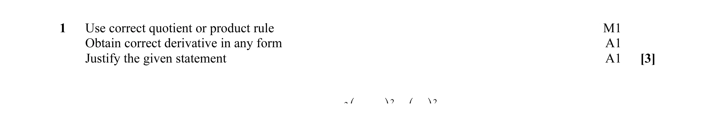 Mark scheme for question 32