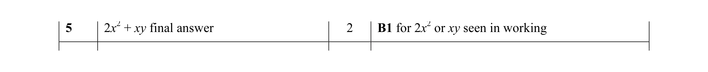 Mark scheme for question 25