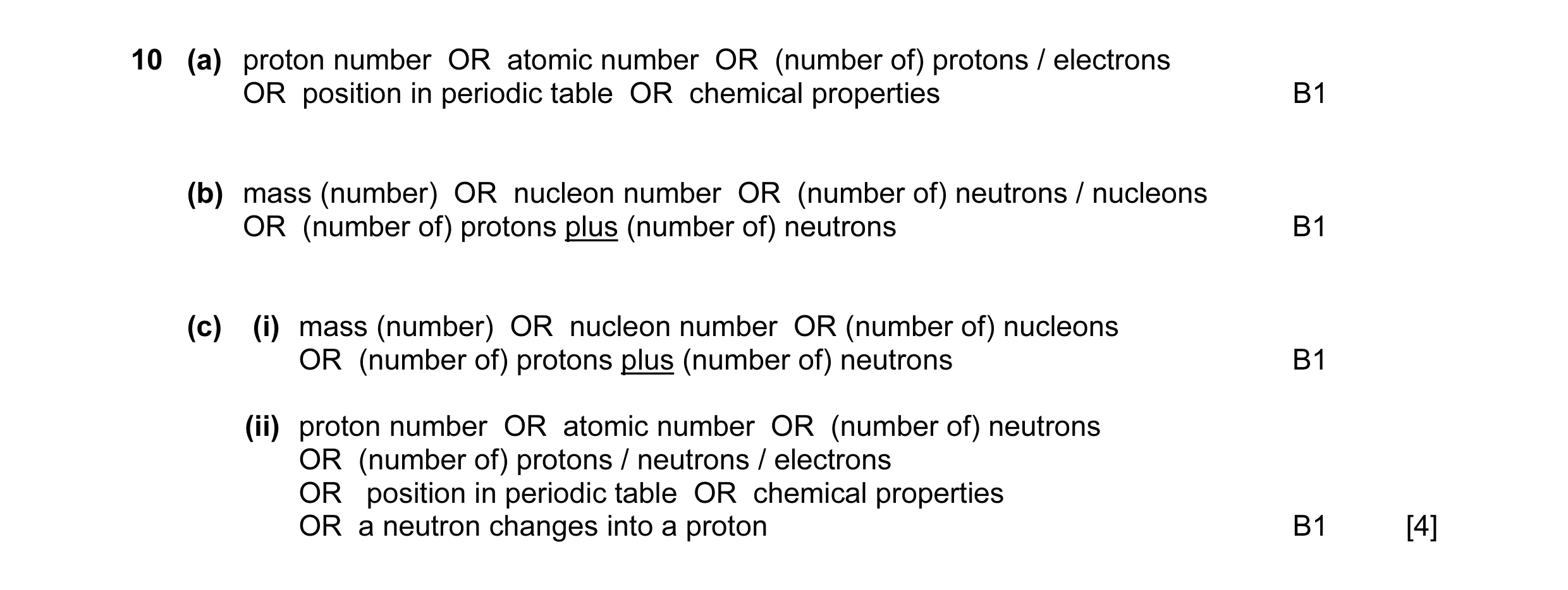 Mark scheme for question 2