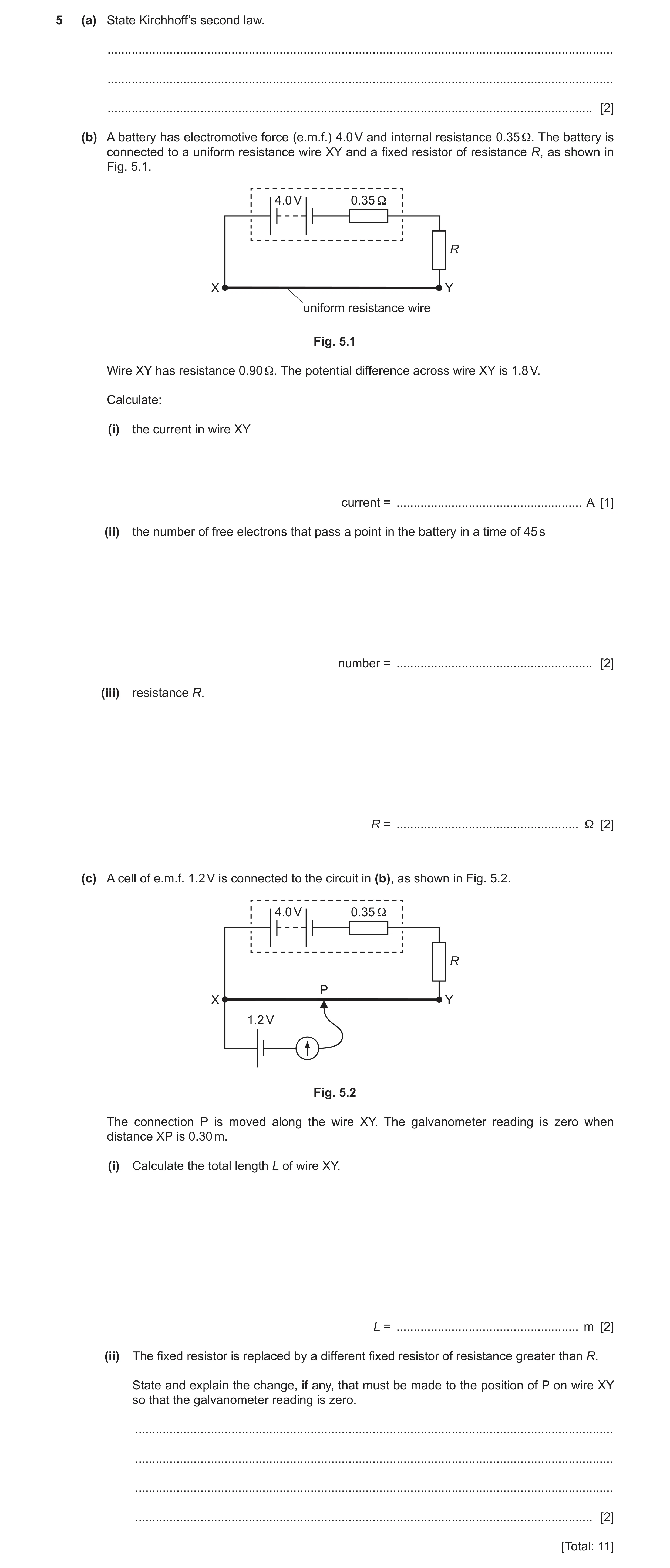 Question 45: (a) State Kirchhoff’s second law. .........................................................................................................…