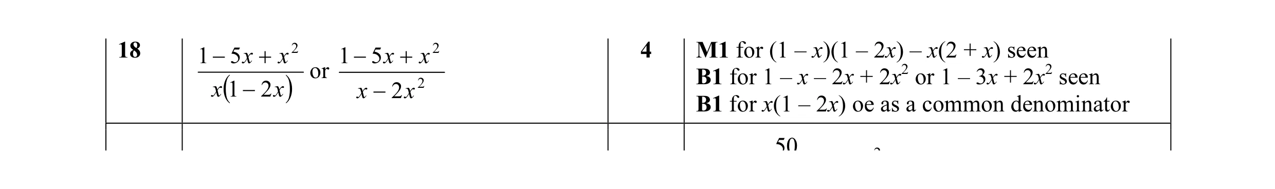 Mark scheme for question 4