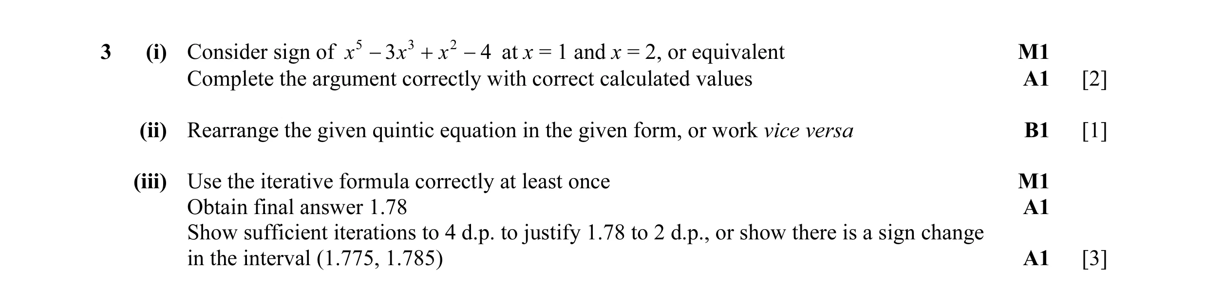 Mark scheme for question 35