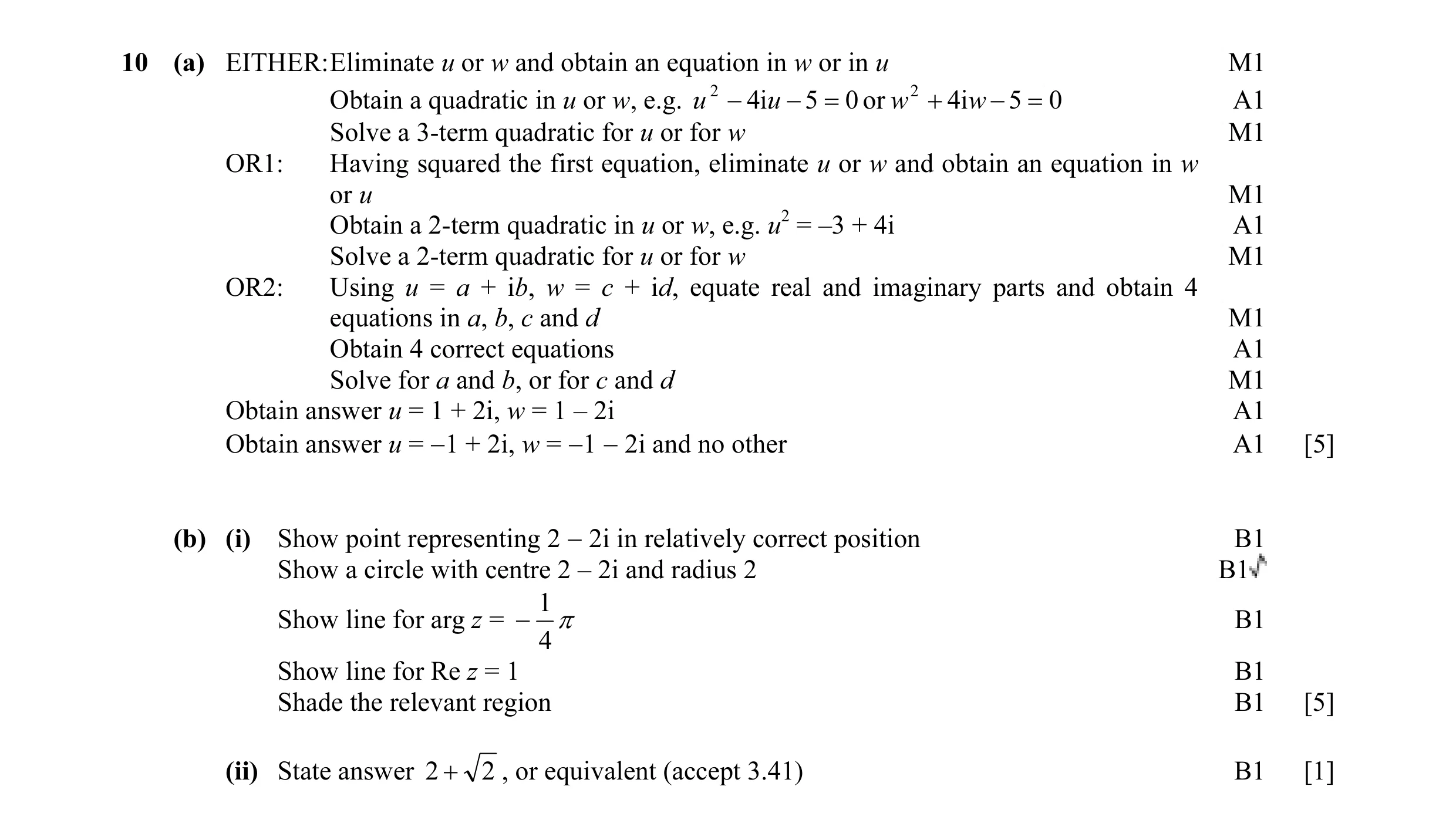 Mark scheme for question 25