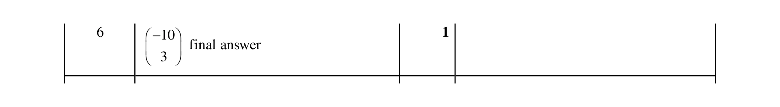 Mark scheme for question 70