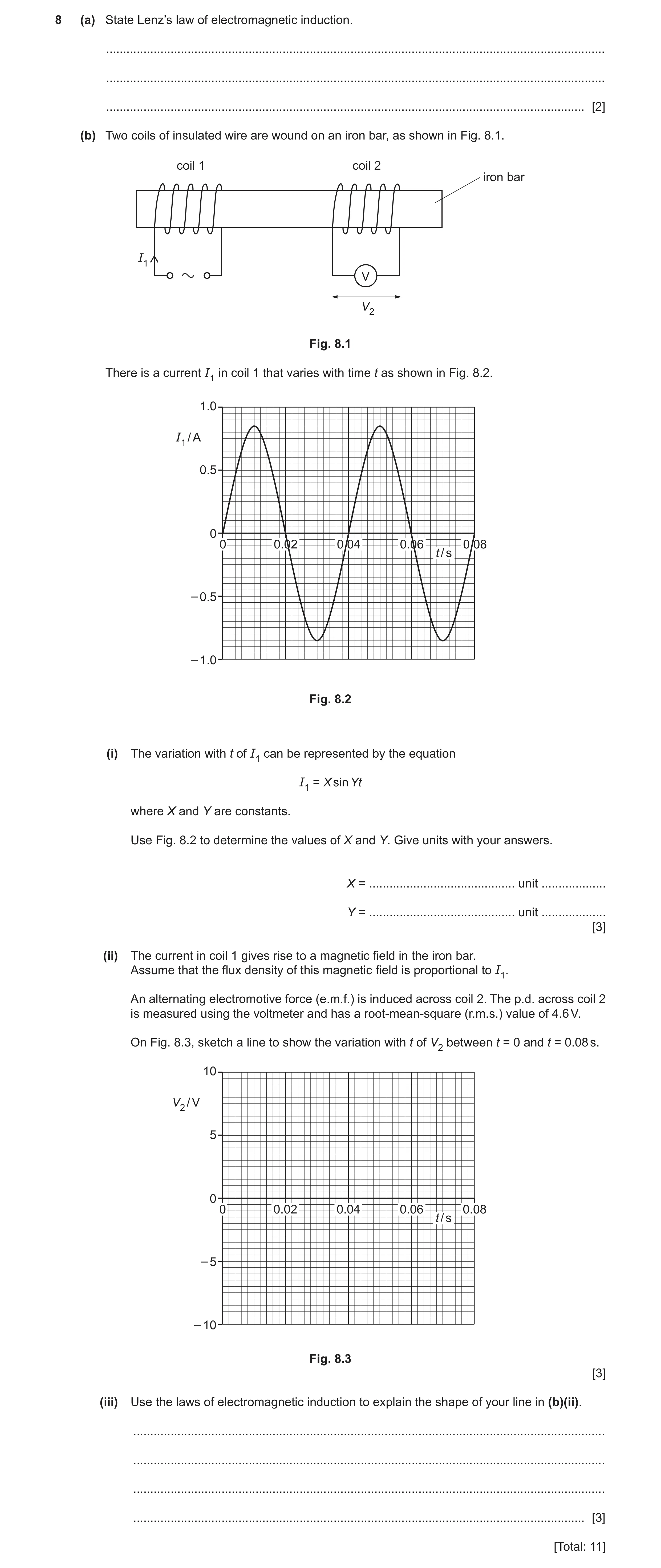 Question 36: (a) State Lenz’s law of electromagnetic induction. ........................................................................................…