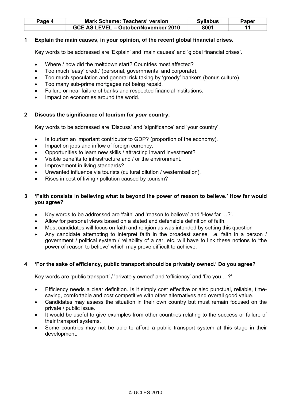Mark scheme, page 4 of 6