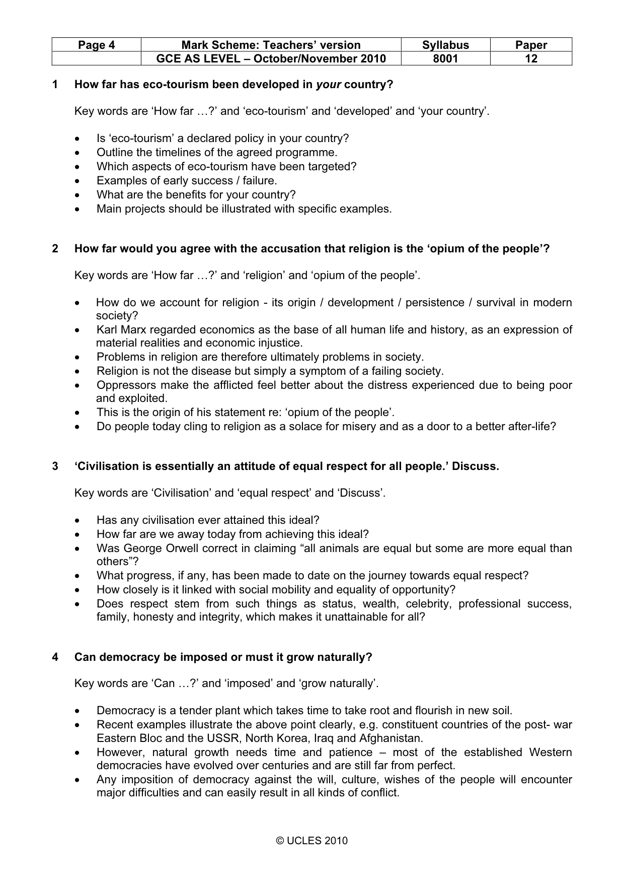 Mark scheme, page 4 of 7