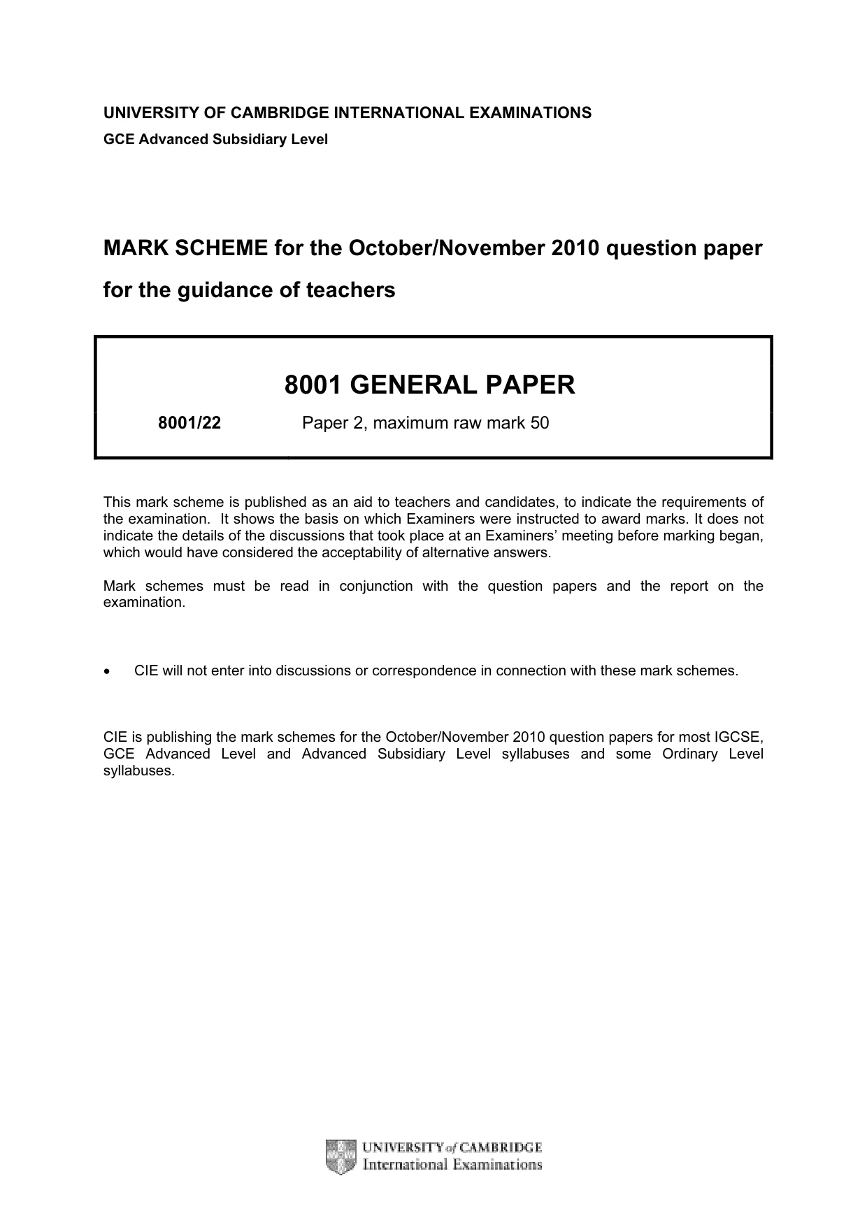 Mark scheme, page 1 of 9