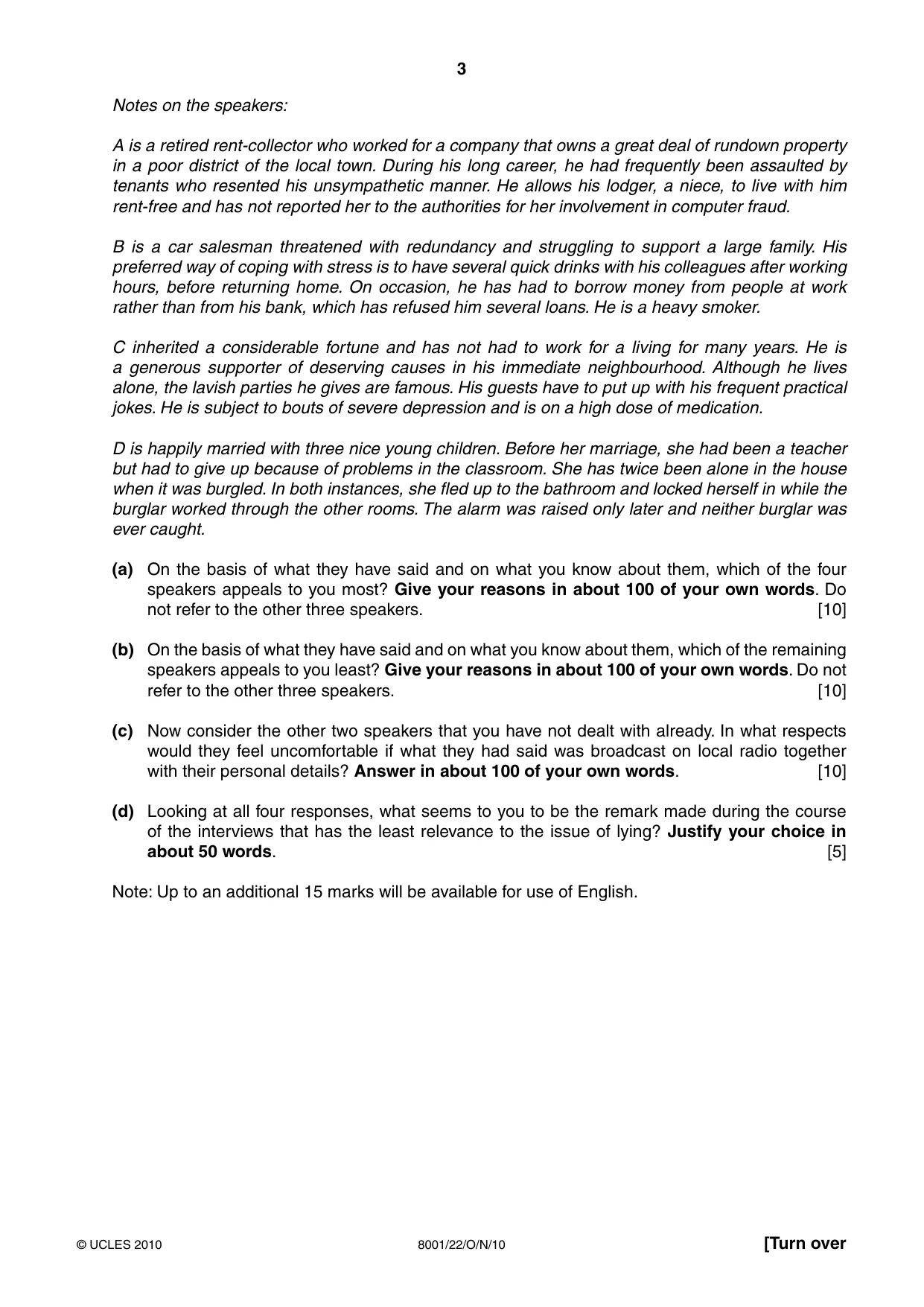 Cambridge A Level General Paper (AS Level only) 8001 2010 Oct/Nov Paper 2 · Variant 2 question paper, page 3 of 8