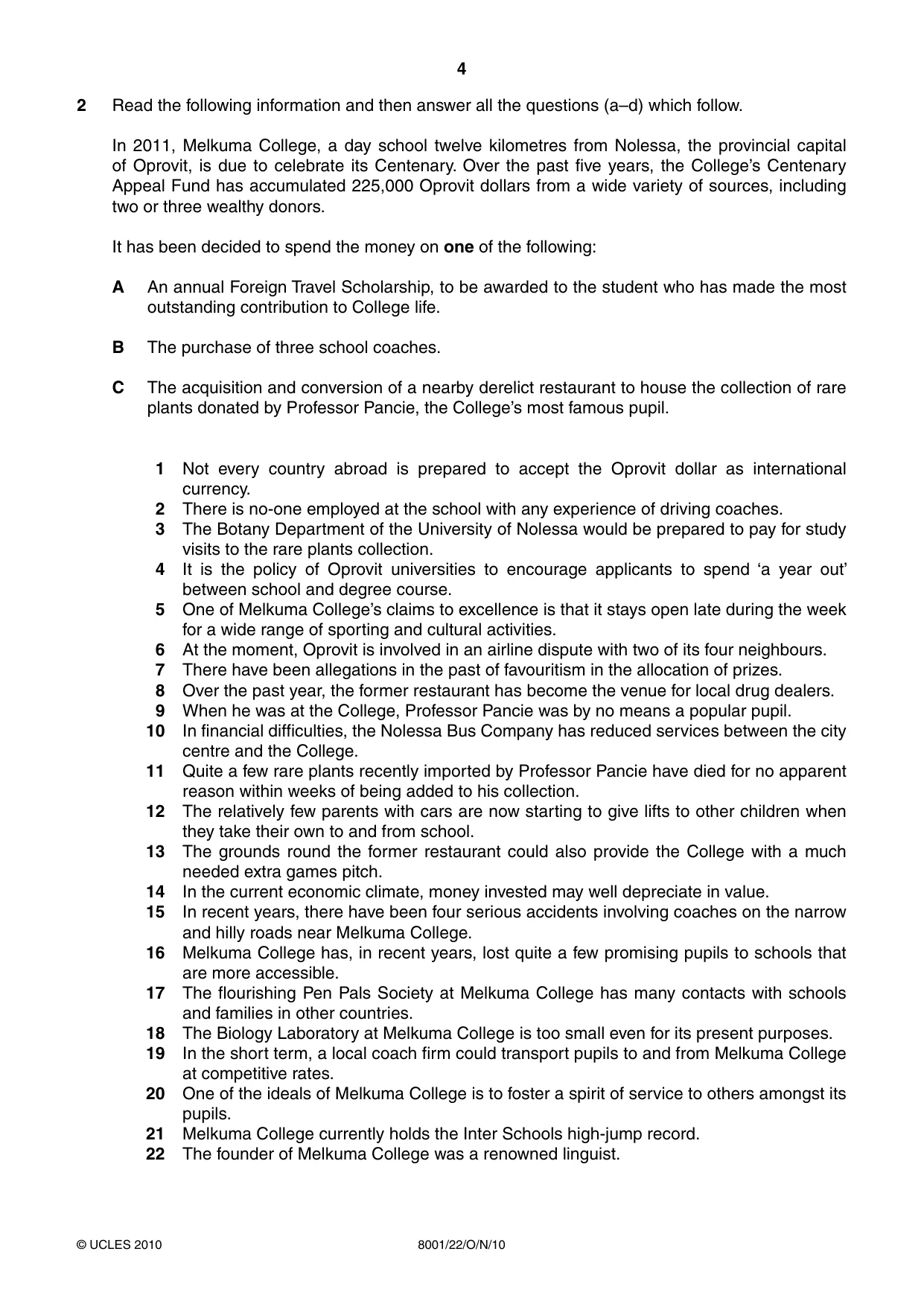Cambridge A Level General Paper (AS Level only) 8001 2010 Oct/Nov Paper 2 · Variant 2 question paper, page 4 of 8