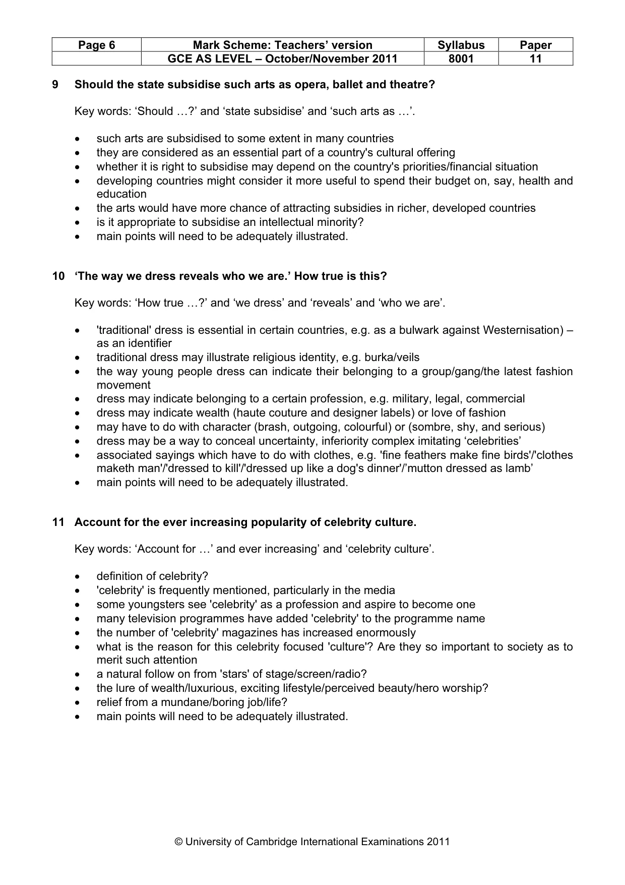 Mark scheme, page 6 of 7