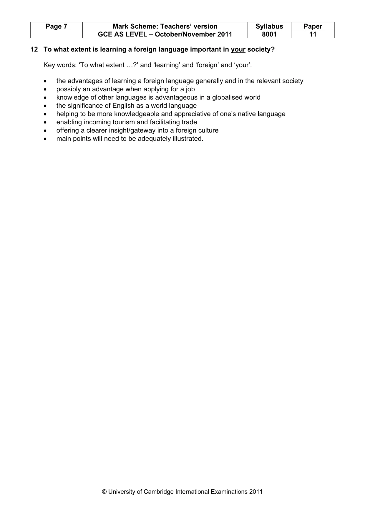 Mark scheme, page 7 of 7