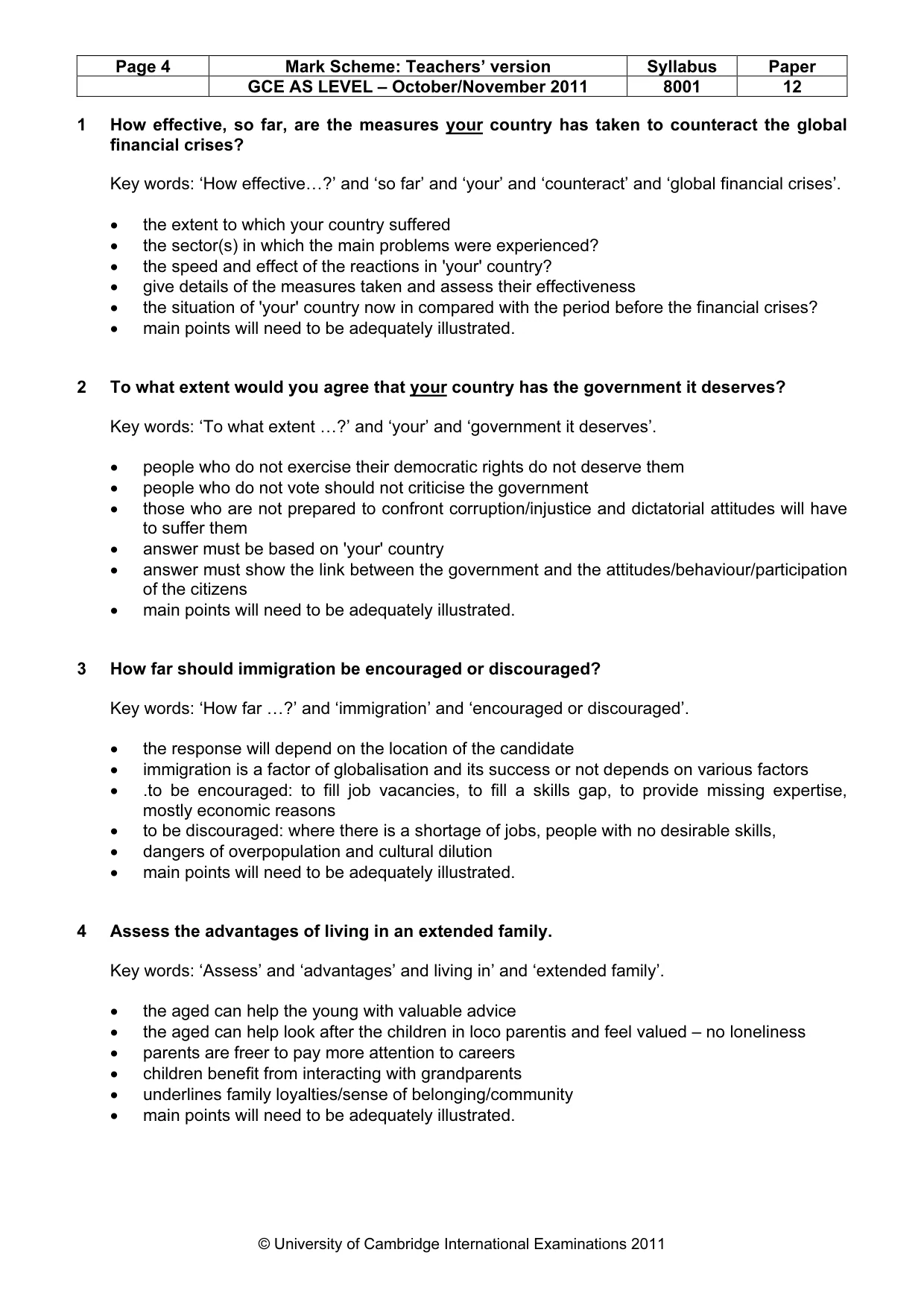 Mark scheme, page 4 of 7