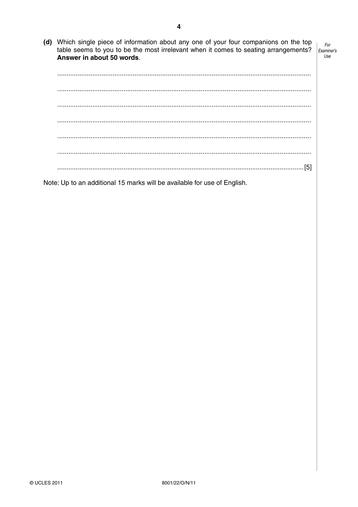 Cambridge A Level General Paper (AS Level only) 8001 2011 Oct/Nov Paper 2 · Variant 2 question paper, page 4 of 12
