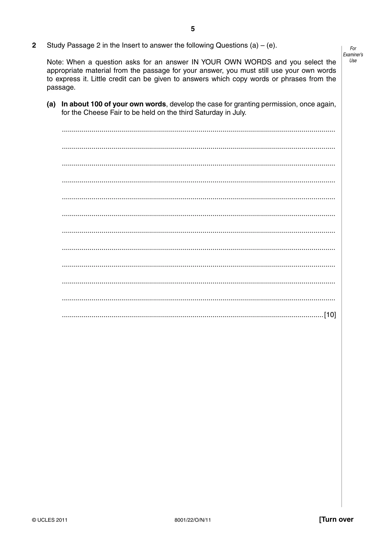 Cambridge A Level General Paper (AS Level only) 8001 2011 Oct/Nov Paper 2 · Variant 2 question paper, page 5 of 12