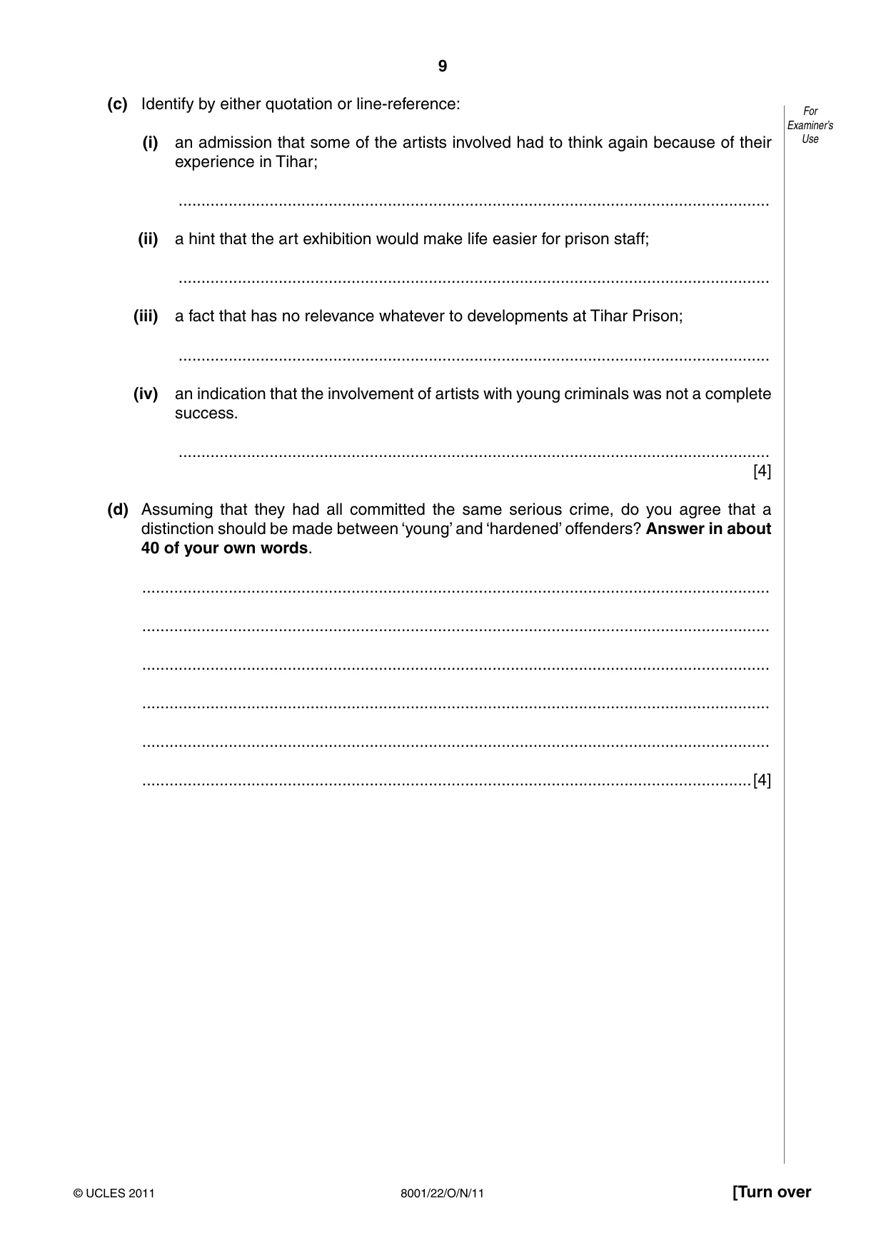 Cambridge A Level General Paper (AS Level only) 8001 2011 Oct/Nov Paper 2 · Variant 2 question paper, page 9 of 12