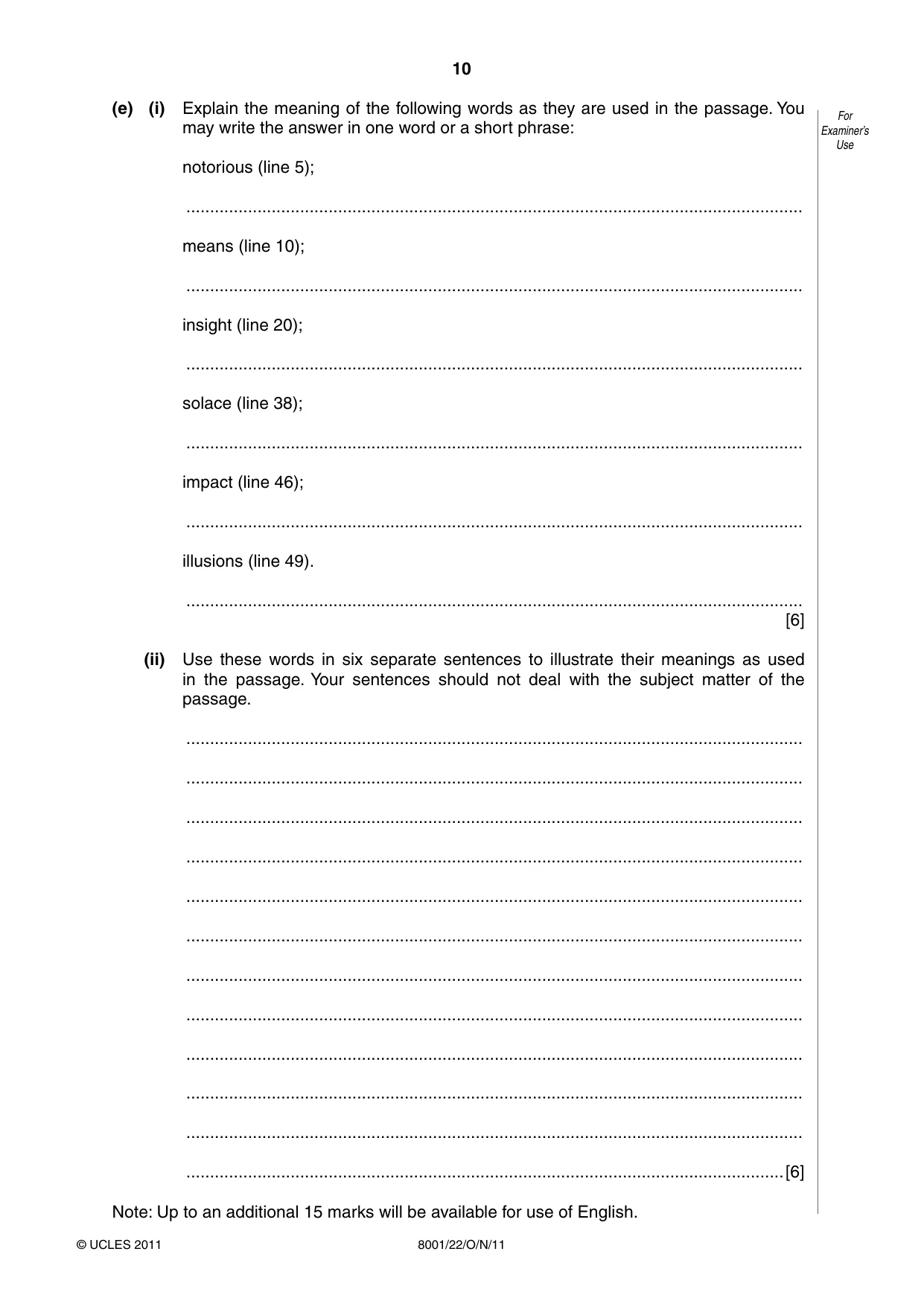 Cambridge A Level General Paper (AS Level only) 8001 2011 Oct/Nov Paper 2 · Variant 2 question paper, page 10 of 12