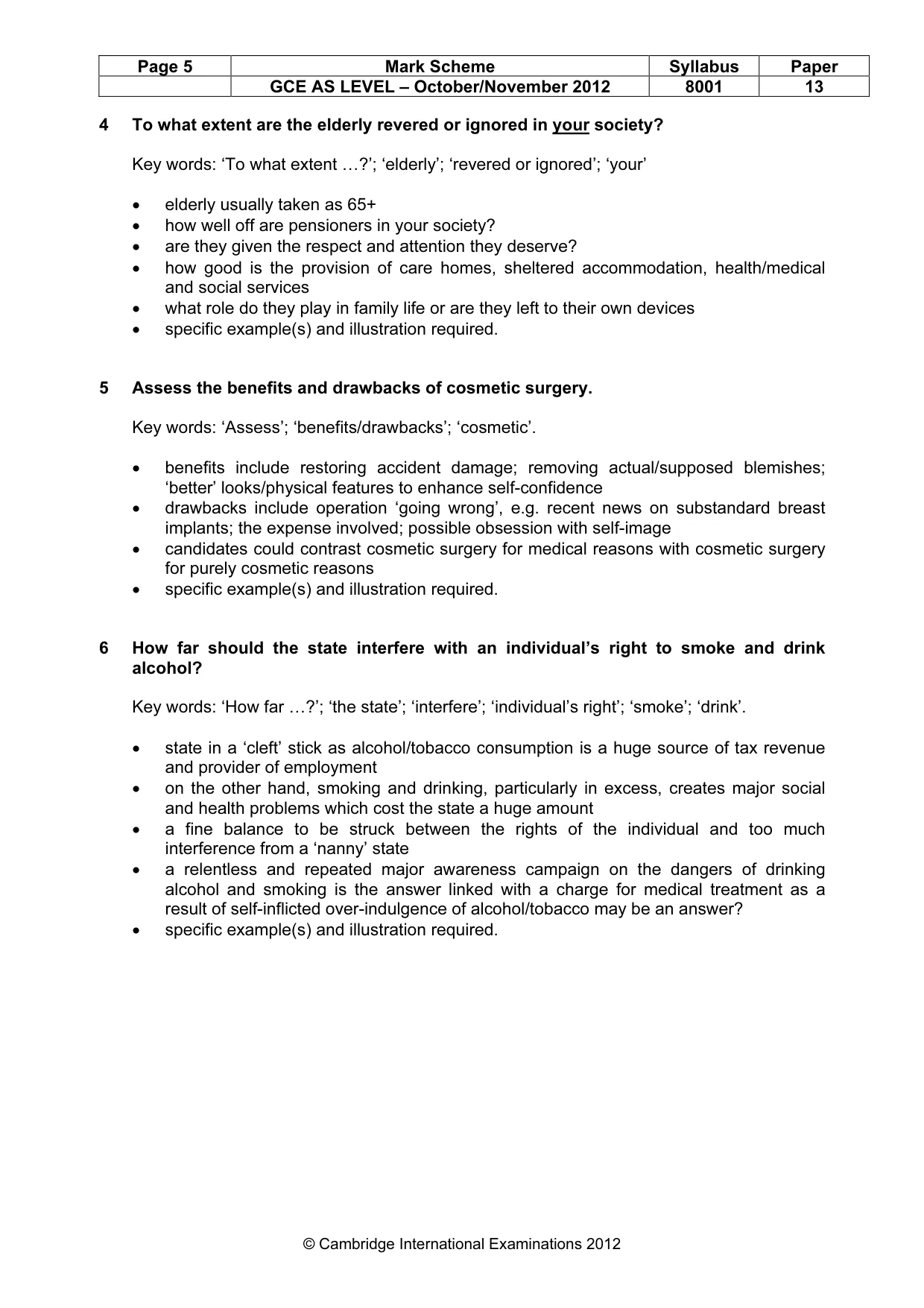 Mark scheme, page 5 of 7