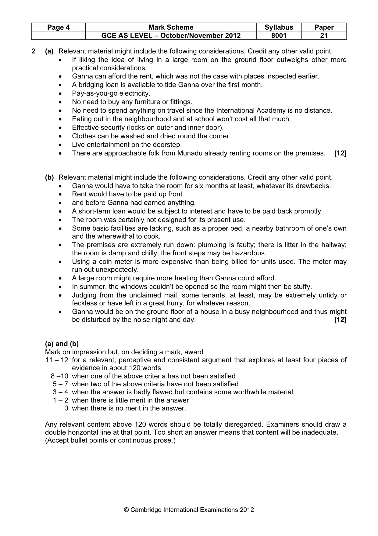 Mark scheme, page 4 of 7