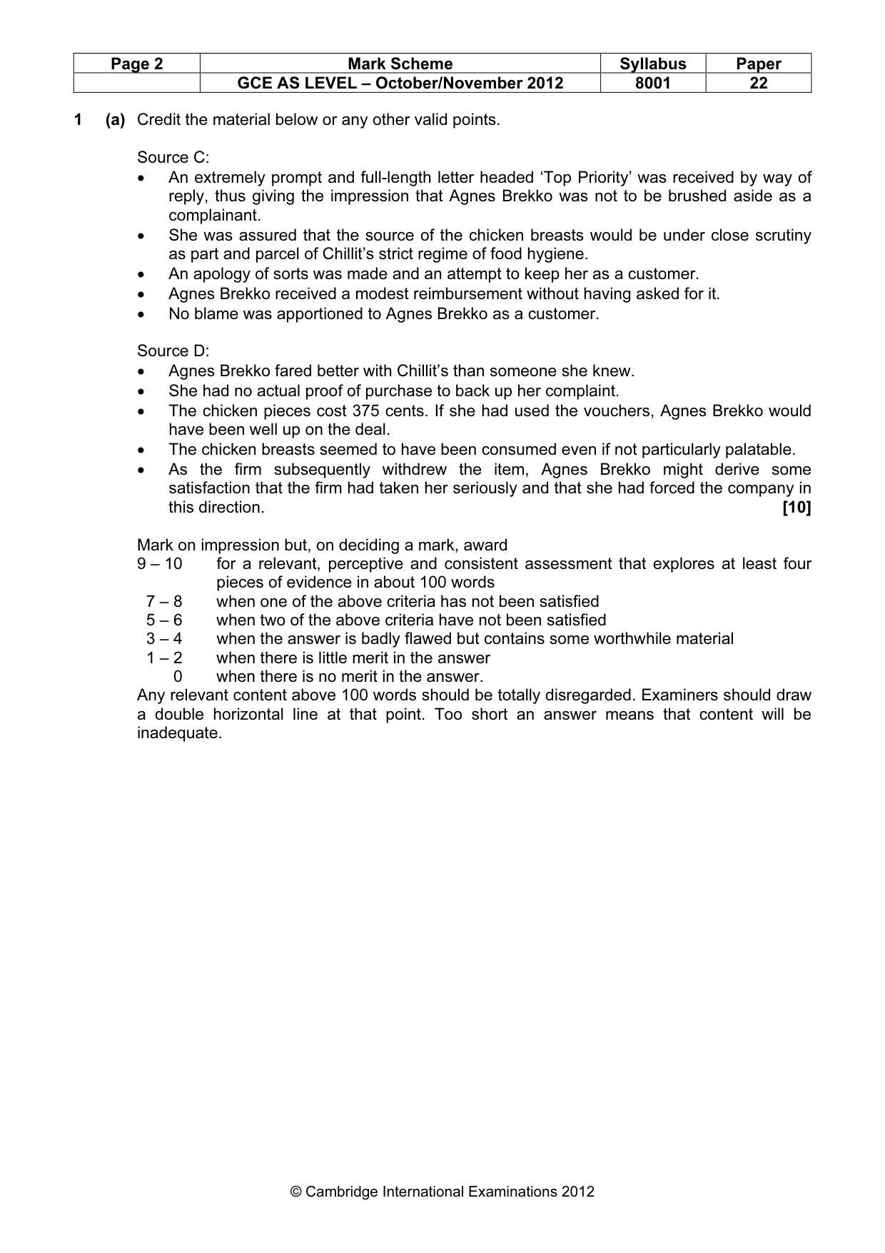 Mark scheme, page 2 of 9