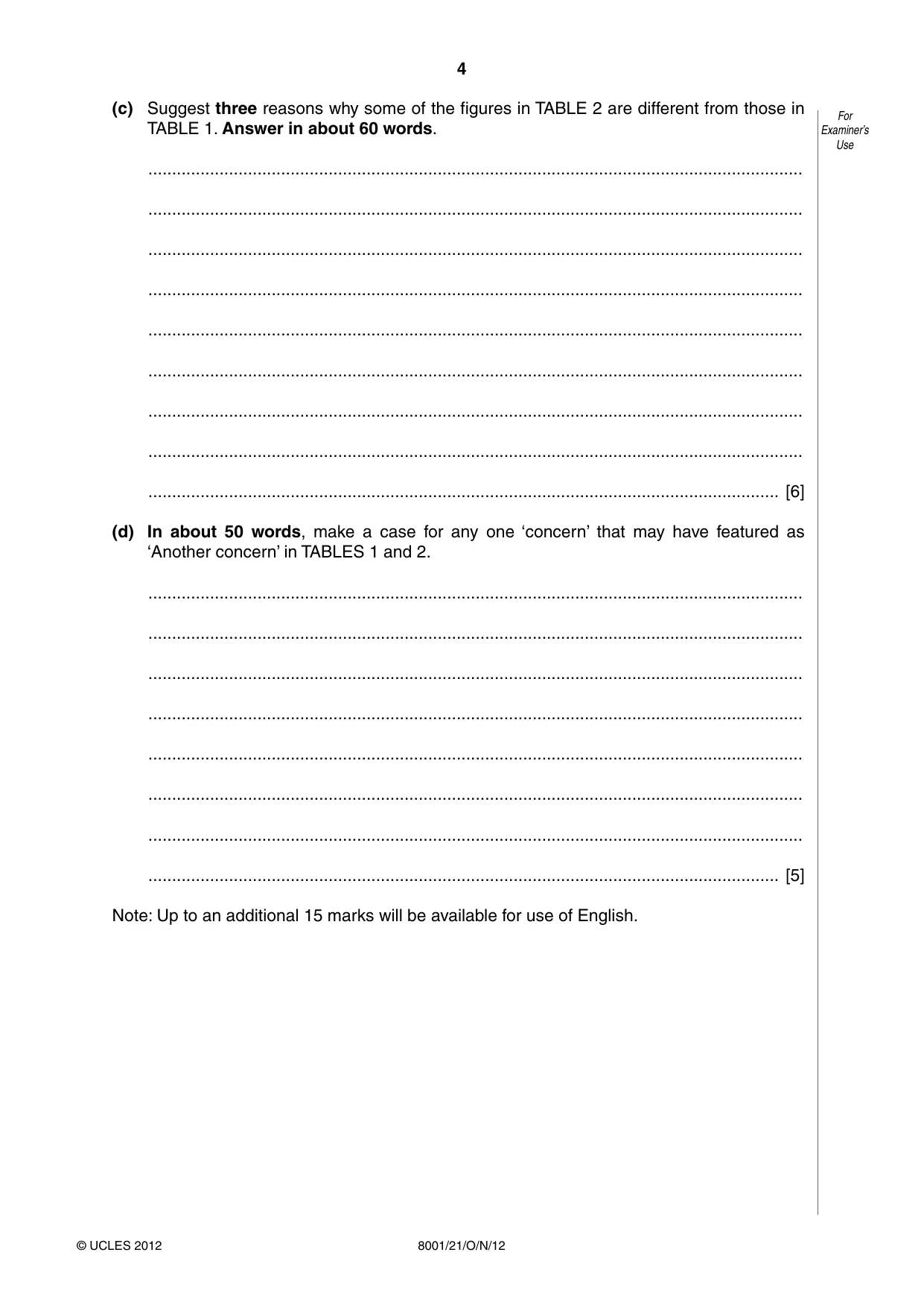 Cambridge A Level General Paper (AS Level only) 8001 2012 Oct/Nov Paper 2 · Variant 1 question paper, page 4 of 12