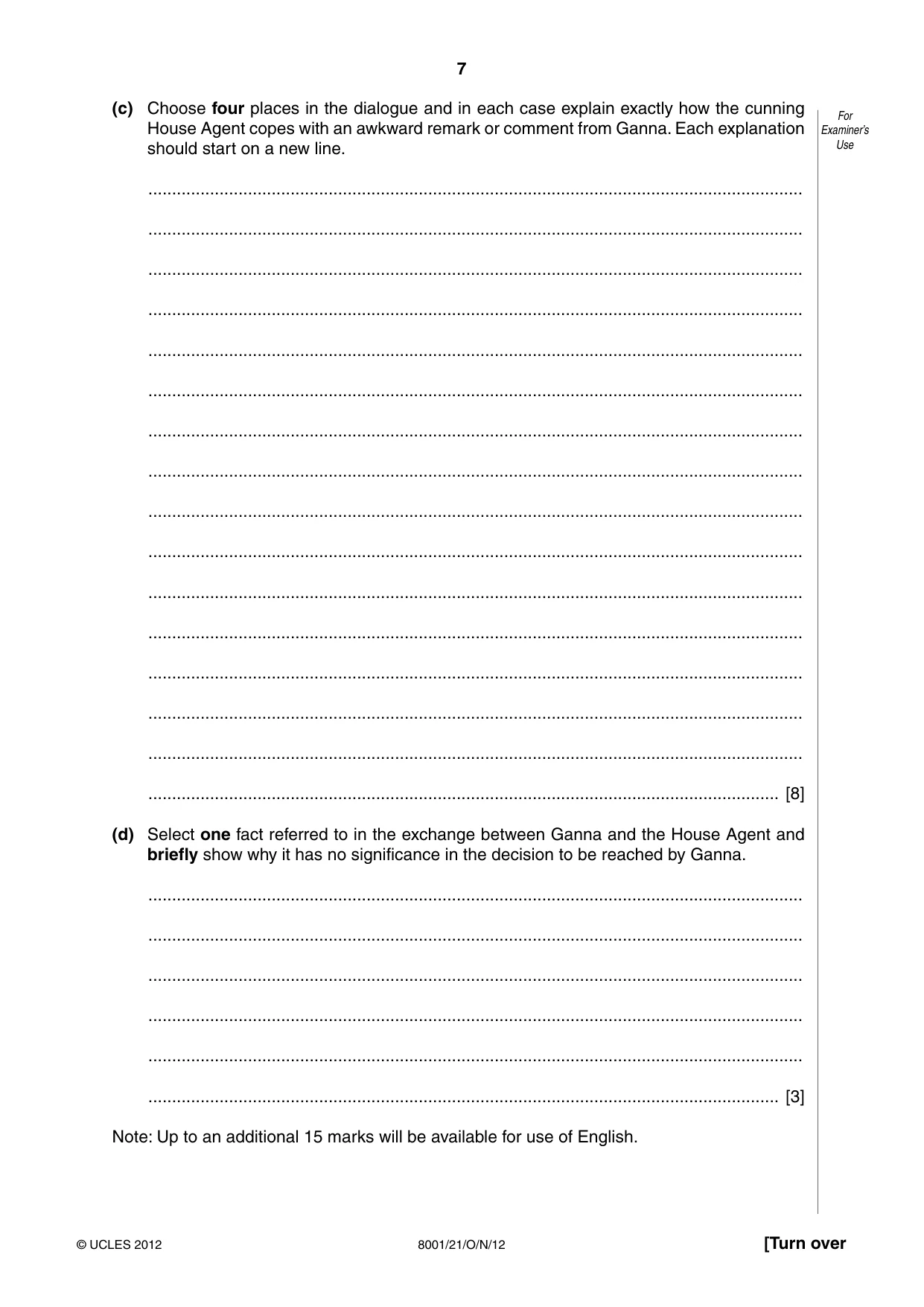 Cambridge A Level General Paper (AS Level only) 8001 2012 Oct/Nov Paper 2 · Variant 1 question paper, page 7 of 12