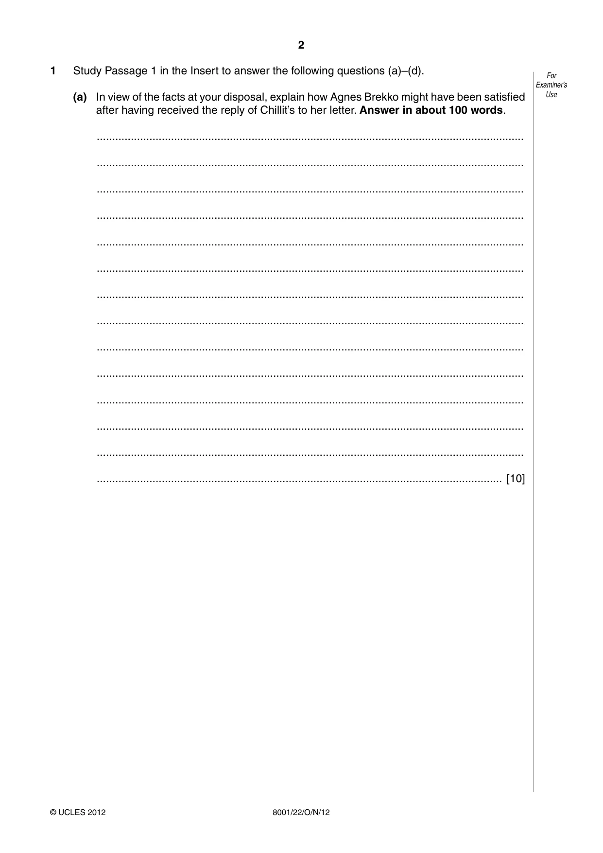 Cambridge A Level General Paper (AS Level only) 8001 2012 Oct/Nov Paper 2 · Variant 2 question paper, page 2 of 12