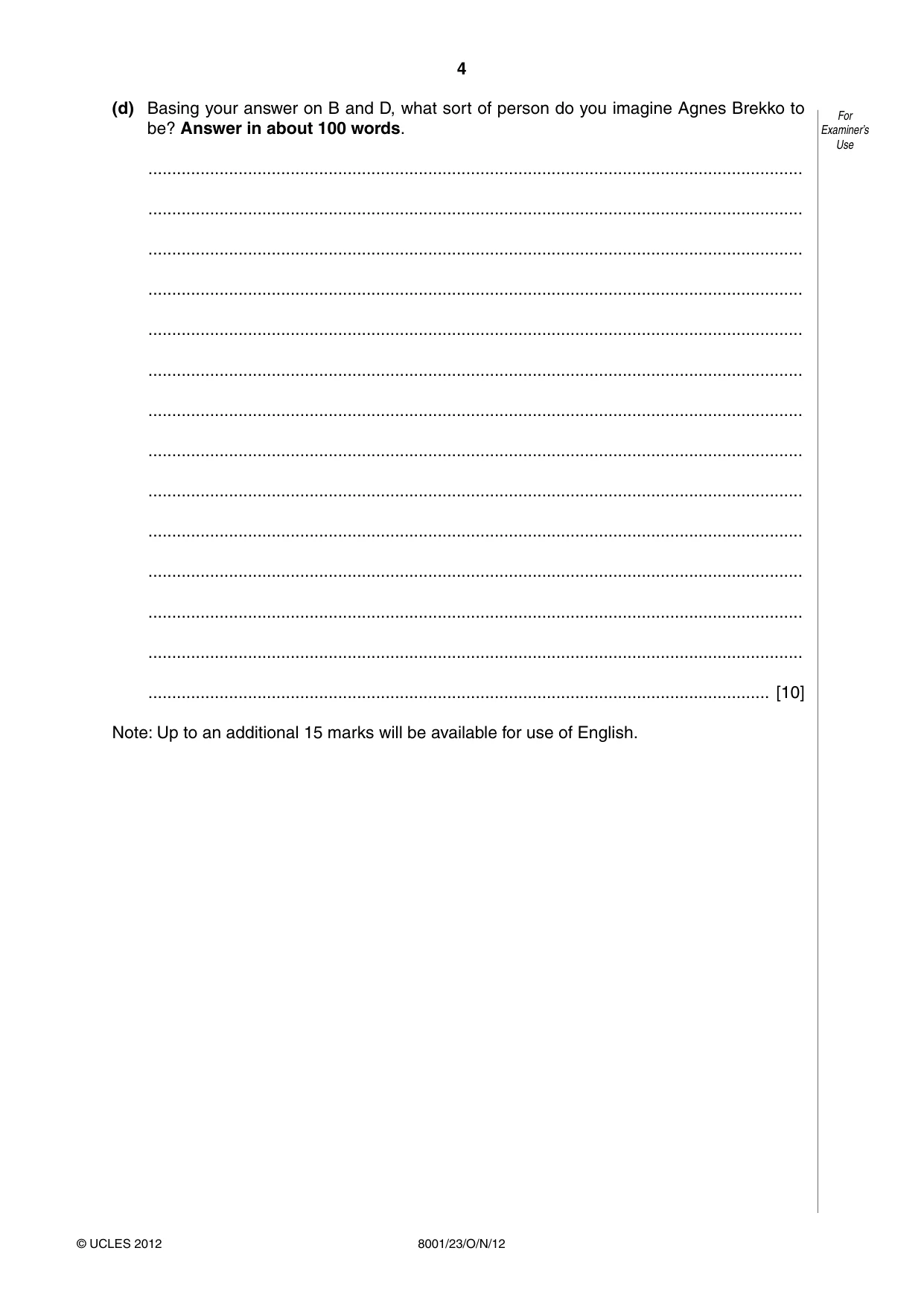 Cambridge A Level General Paper (AS Level only) 8001 2012 Oct/Nov Paper 2 · Variant 3 question paper, page 4 of 12
