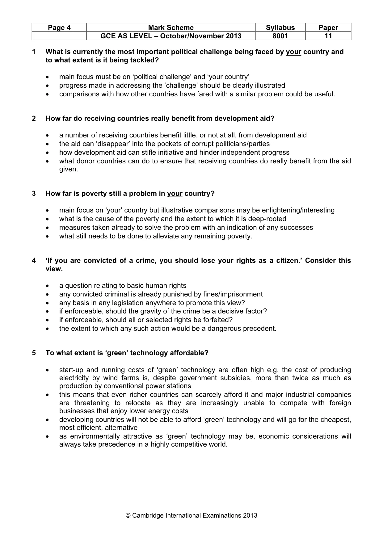 Mark scheme, page 4 of 6