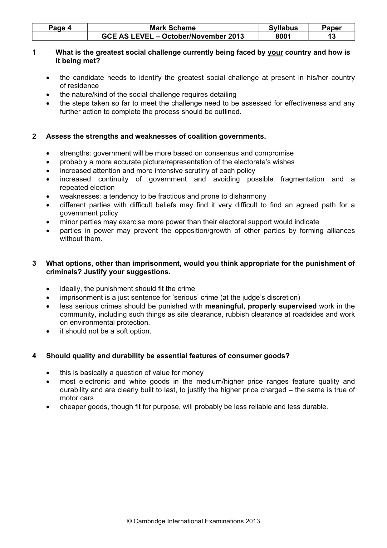 Mark scheme, page 4 of 6