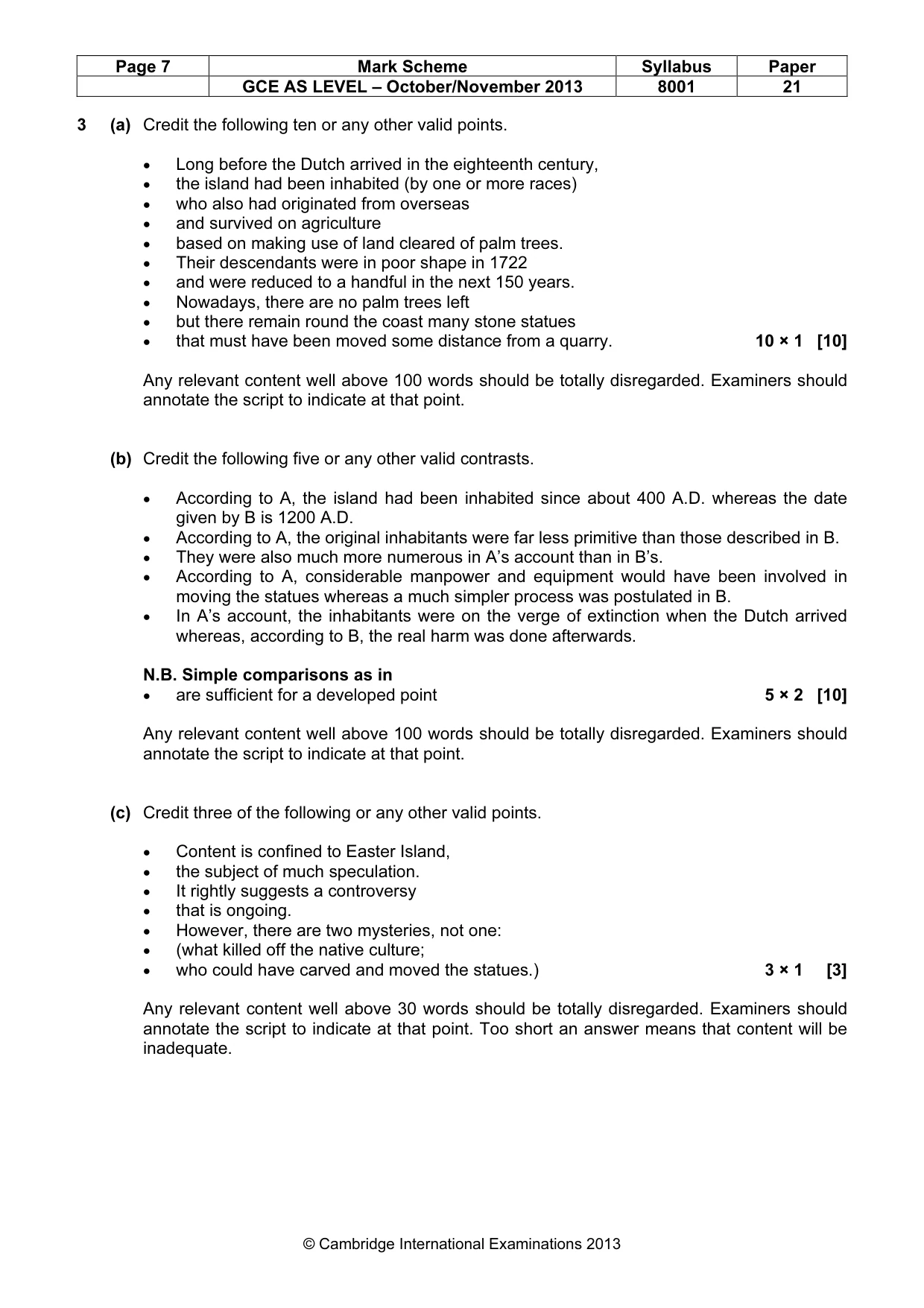 Mark scheme, page 7 of 8