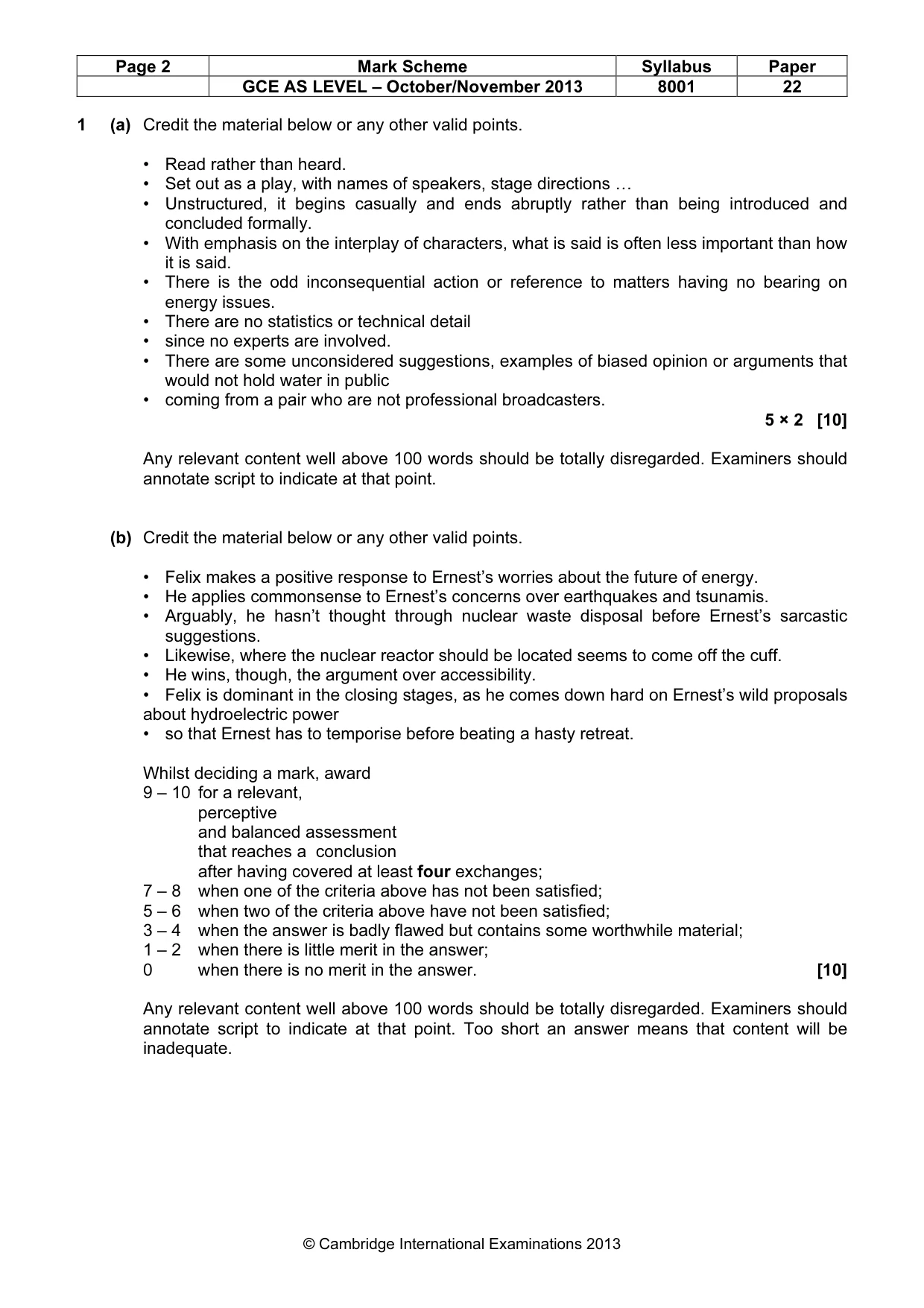 Mark scheme, page 2 of 9